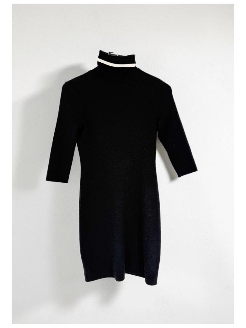 Stella McCartney Fleece Wool Turtleneck Sweater Dress S Black Quiet Luxury